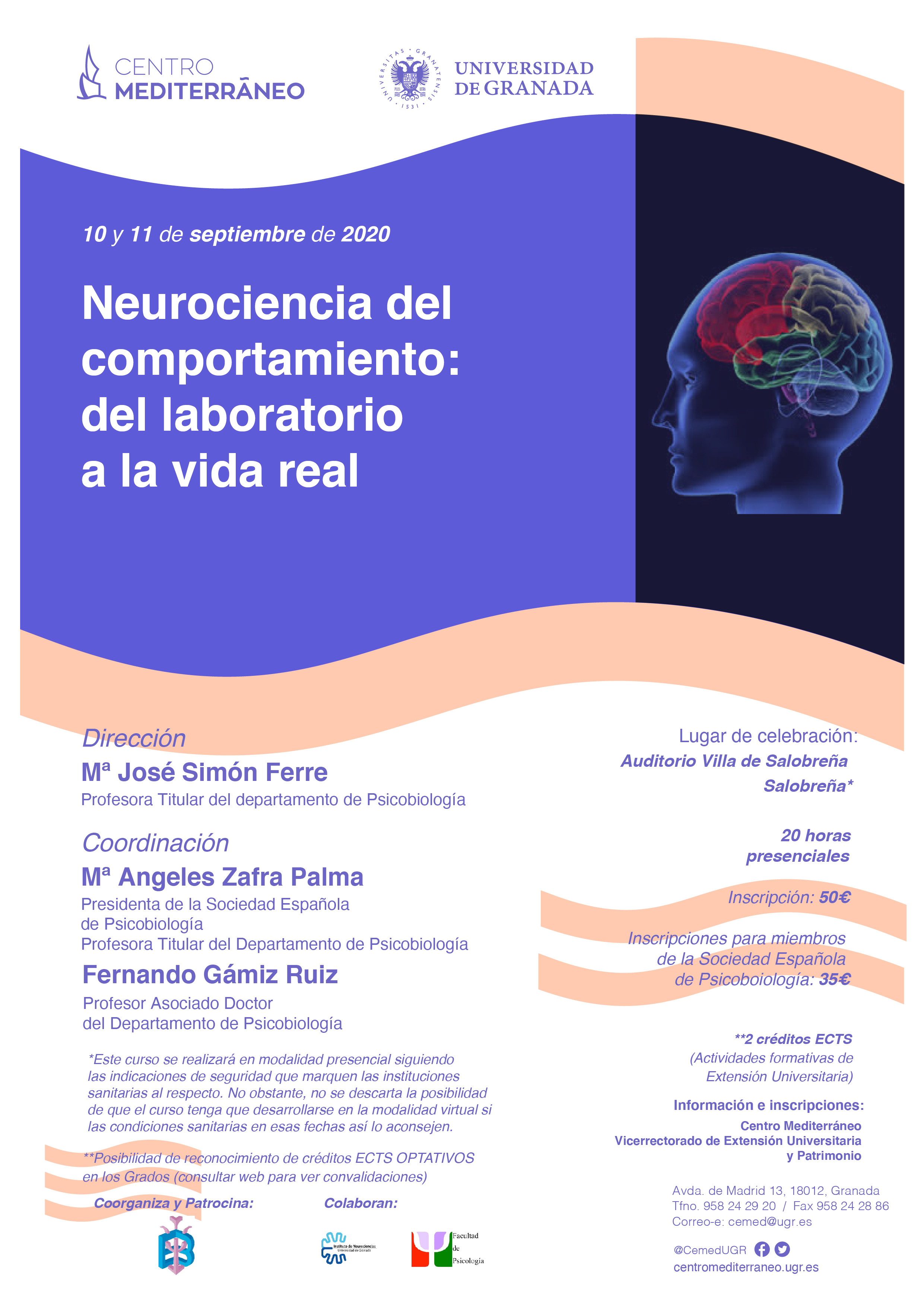 Cartel del curso Neurociencia del Comportamiento: del laboratorio a la vida real