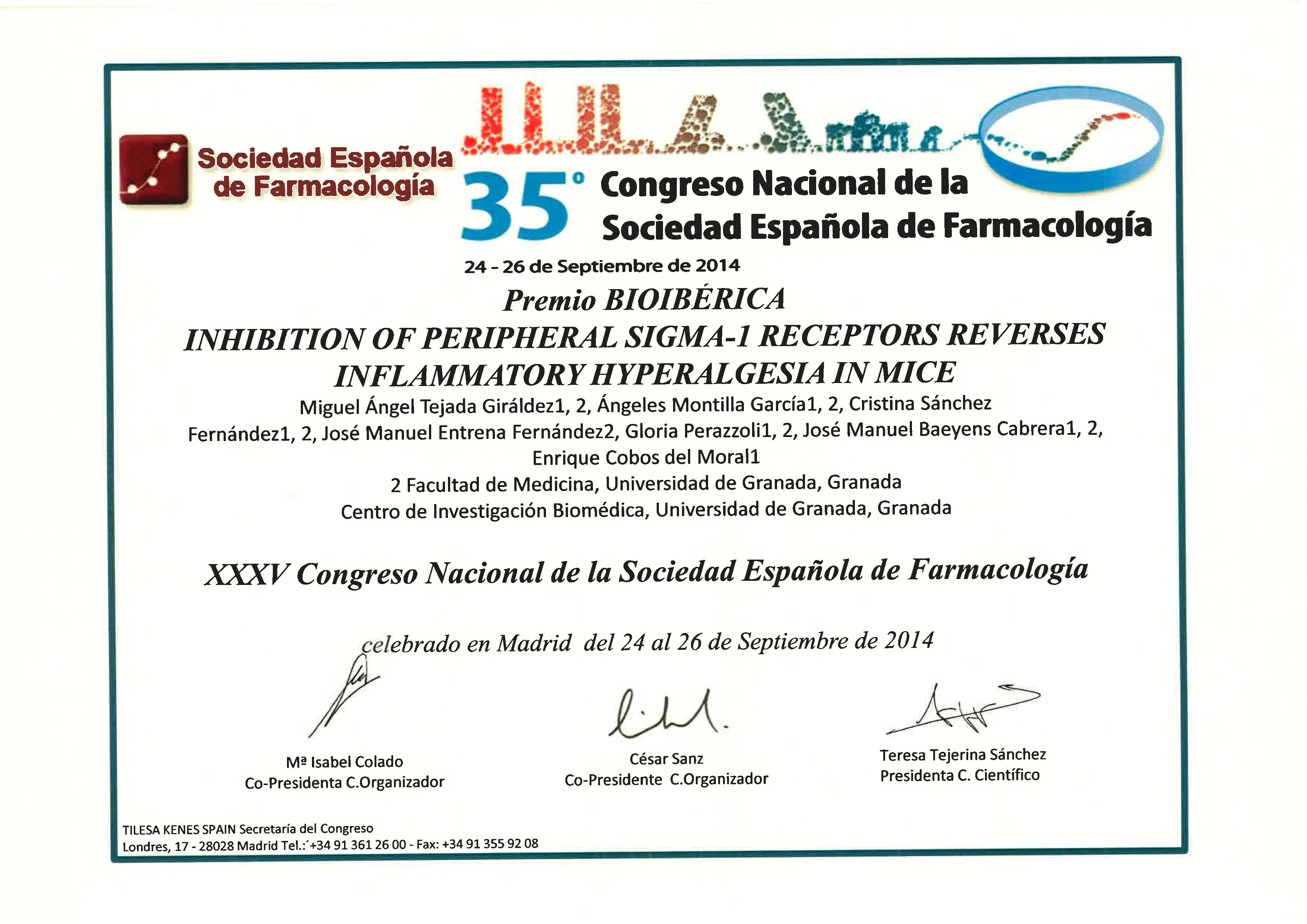 Diploma premio bioibérica 2014