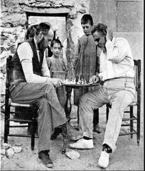 Santiago Ramón y Cajal con Federico Olóriz en Mirasierra de las flores