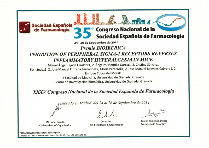 Diploma premio bioibérica 2014 Diploma premio bioibérica 2014